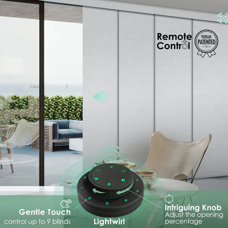 Yoolax lightwirl remote introduction, detailing channel control options and how to operate blinds