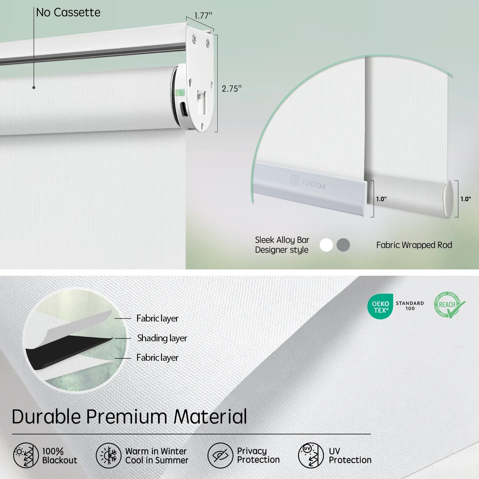 White fabric for motorized coupled roller shades