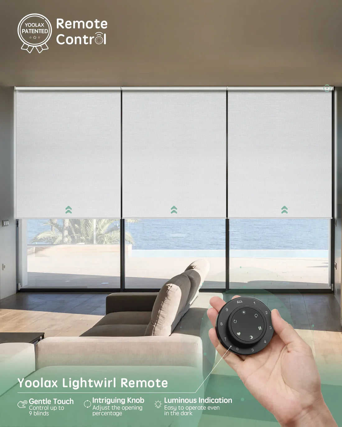Yoolax Smart Motorised Linked Roller Blinds – Work with Alexa, Google Home, HomeKit, SmartThings (No Hub Required)