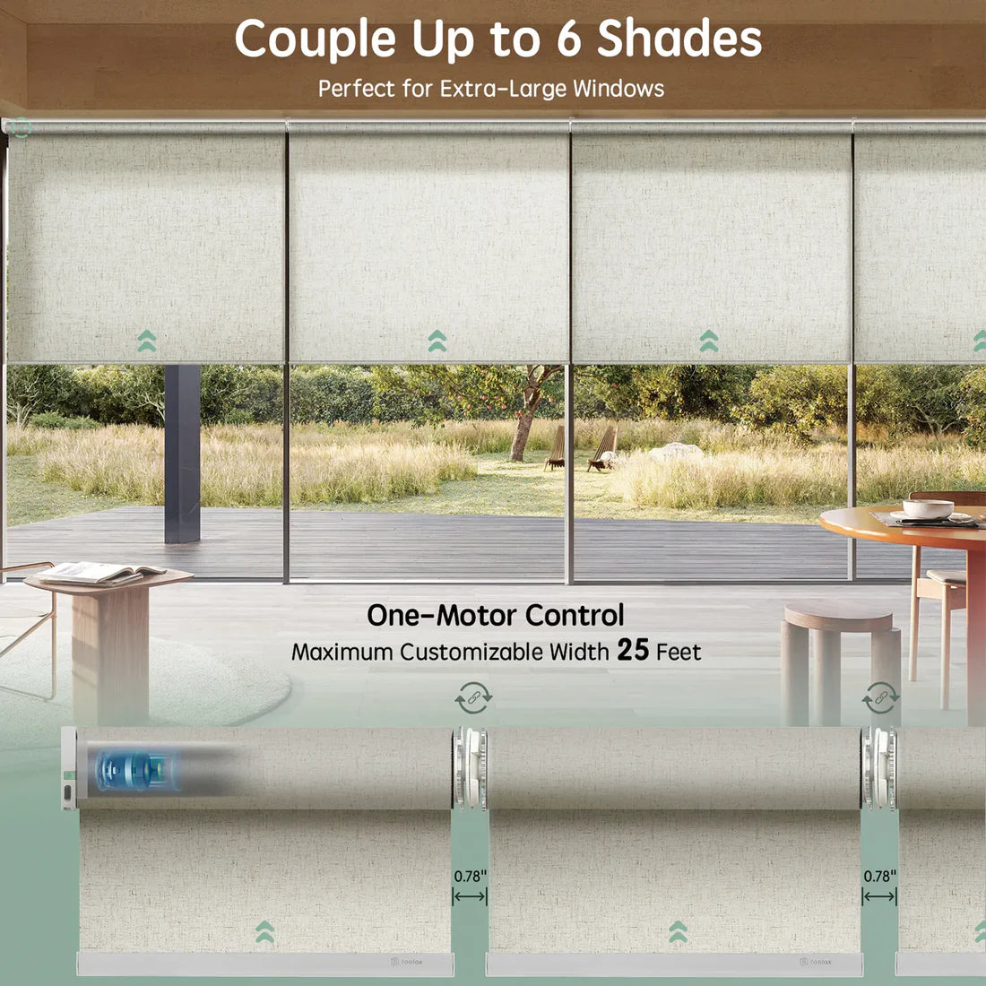 Yoolax Motorised Linked Roller Blinds – Zigbee Motor