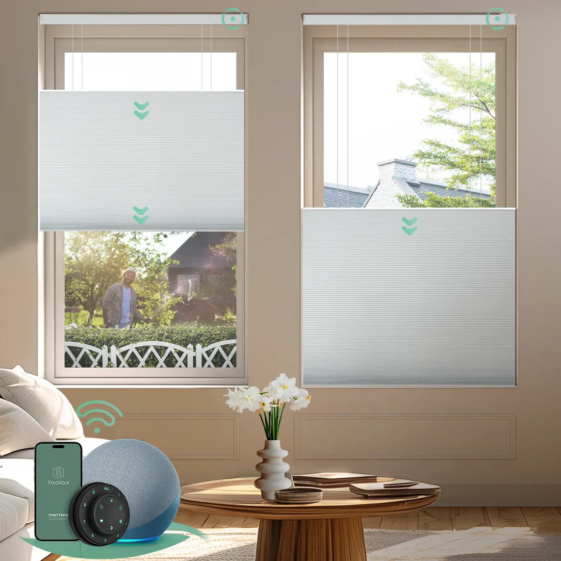 Yoolax Smart Top Down Bottom Up Honeycomb Blinds