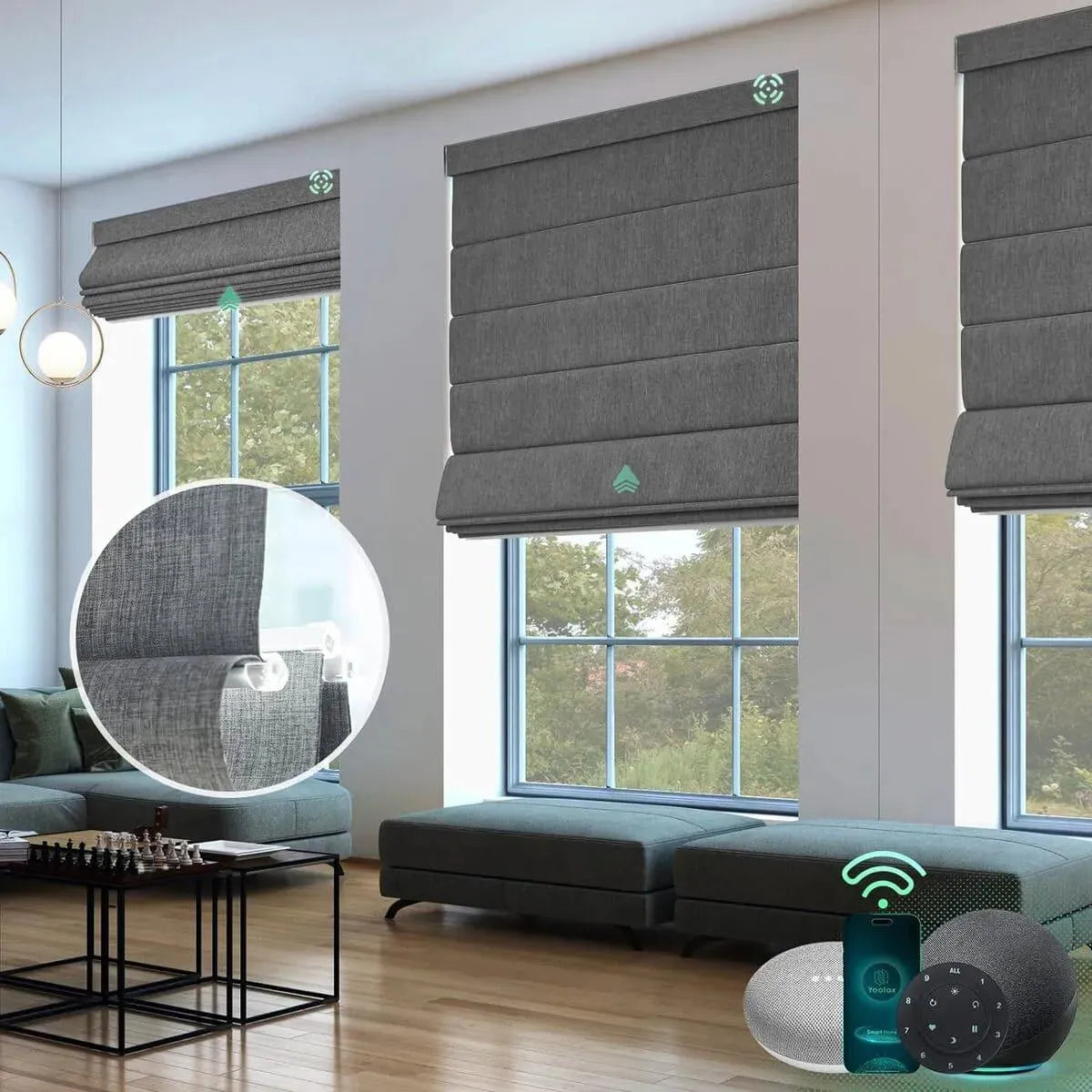 Yoolax Smart Roman Blinds – Matter Motor | No Hub Needed