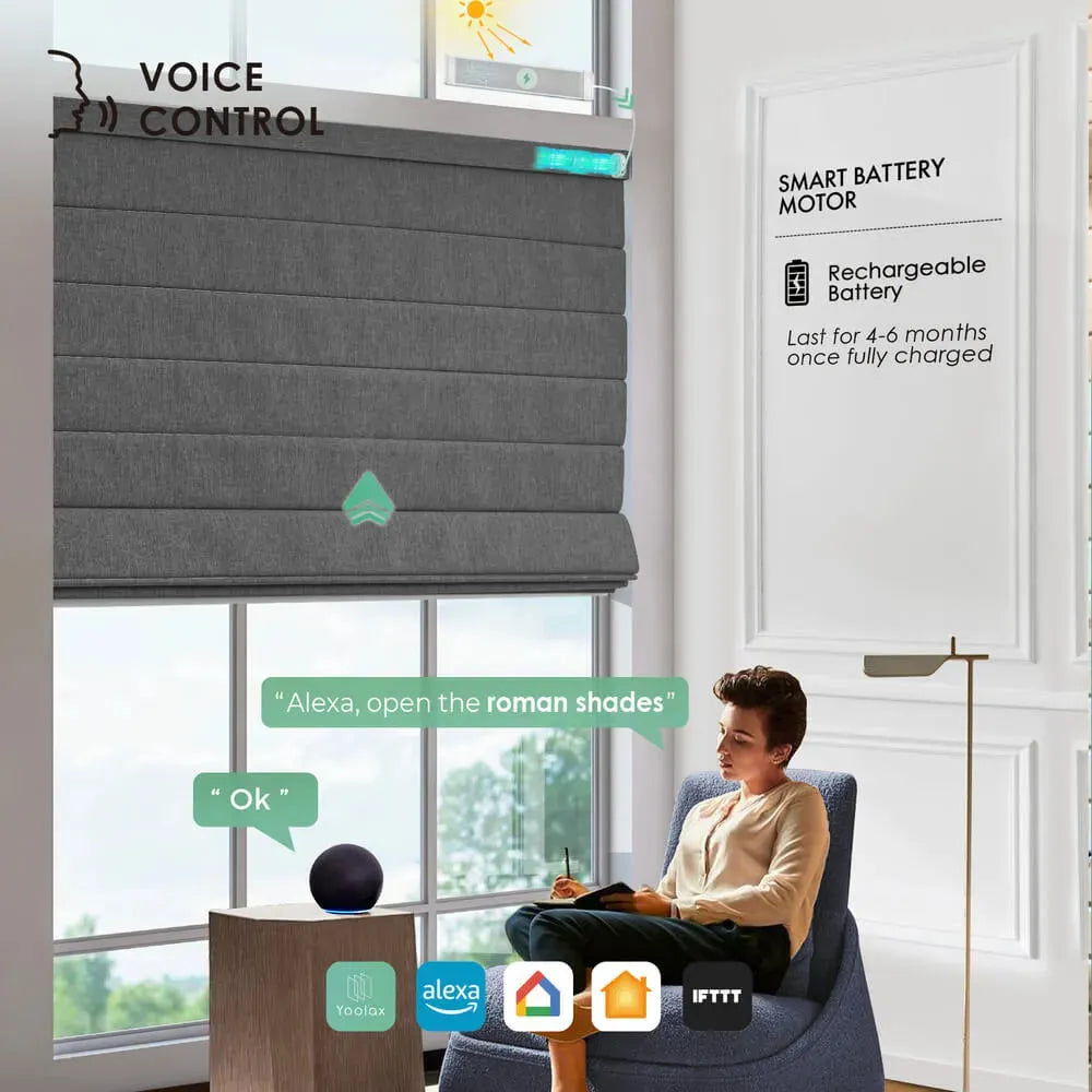 Yoolax Smart Roman Blinds – Matter Motor | No Hub Needed