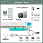 Veri shades with hardwired motor, featuring motor specs and compatibility with Google Home and Alexa systems
